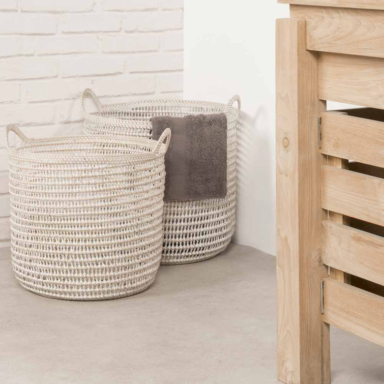 Highland Dunes Wicker Laundry Basket Set Wayfair.co.uk
